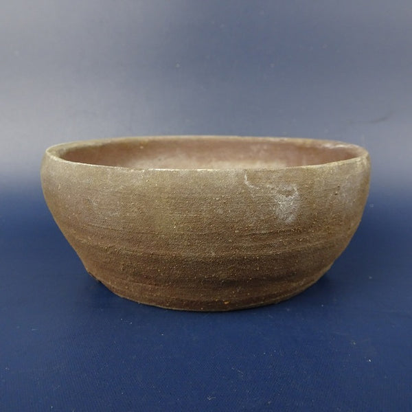 中古盆栽鉢 落款あり 小型 長辺 約10.7cm 丸鉢 泥鉢  中古鉢 f1198416250