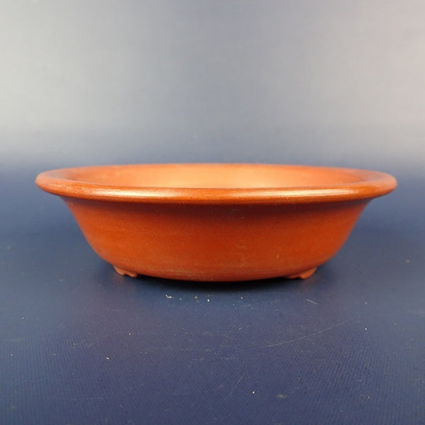 中古盆栽鉢 一幸造 小鉢 長辺 約9.7cm 丸鉢 外縁 泥鉢  中古鉢 v1198442408