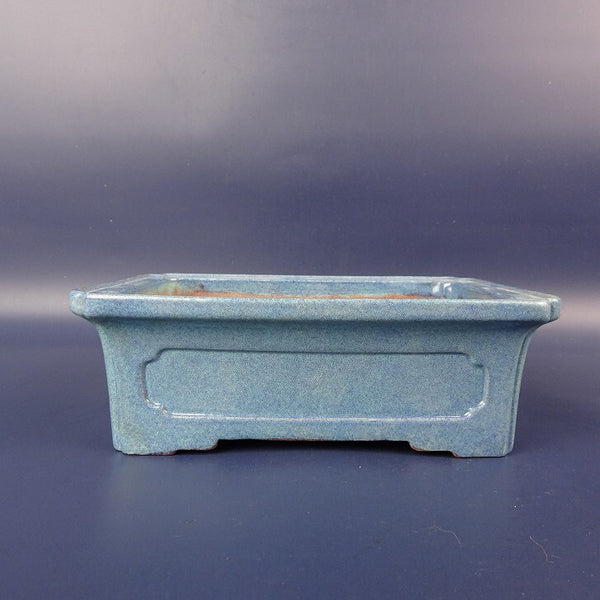 中古盆栽鉢 落款なし 小型 長辺 約 16.6cm 長方鉢 外縁 窓入 隅入 釉薬  中古鉢 s1198413929