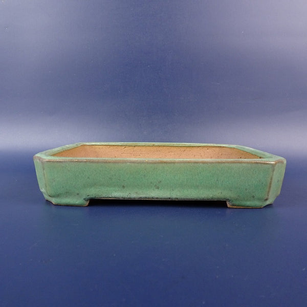 中古盆栽鉢 常滑 鳳舟 小型 長辺 約15.6cm 長方鉢 隅切 釉薬  中古鉢 o1198424785