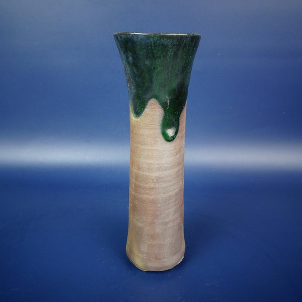 中古盆栽鉢 落款あり 小型 高さ 約14.7cm 下方 丸鉢 釉薬  中古鉢 o1198429405