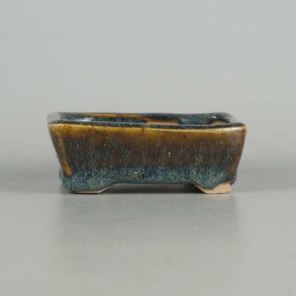 中古盆栽鉢 北小路 小鉢 長辺 約 8cm 長方鉢 釉薬  中古鉢 1198407518