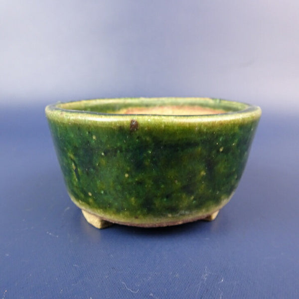 中古盆栽鉢 松山 小鉢 長辺 約6.6cm 丸鉢 釉薬  中古鉢 d1198422332