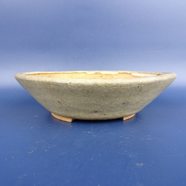 中古盆栽鉢 落款あり 小型 長辺 約13.2cm 丸鉢 釉薬  中古鉢 w1198407242