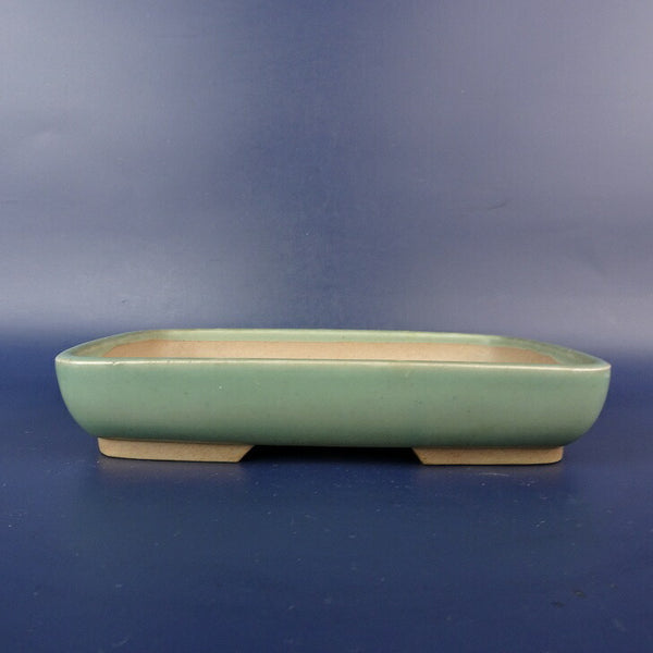 中古盆栽鉢 落款あり 小型 長辺 約18cm 長方鉢 釉薬  中古鉢 r1198405687