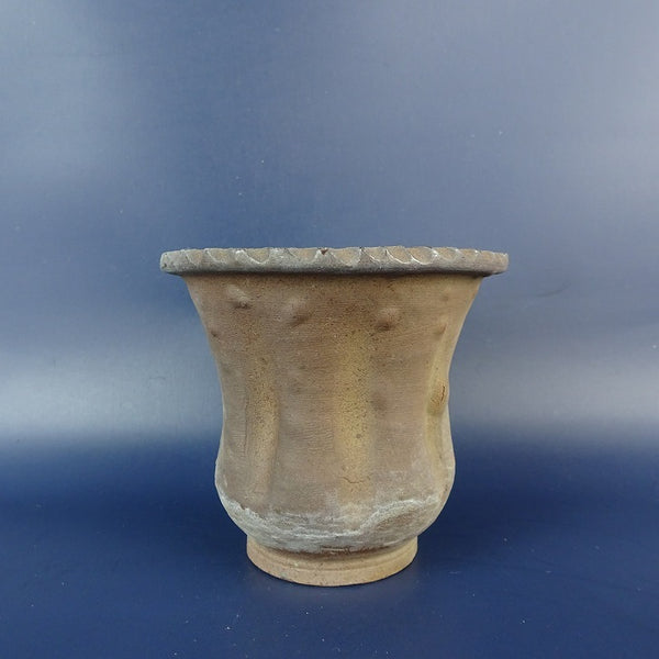 中古盆栽鉢 落款あり 小型 長辺 約 10cm 丸鉢 外縁 泥鉢  中古鉢 h1198425573