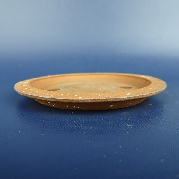 中古盆栽鉢 忍山 小鉢 長辺 約8.5cm 丸鉢 外縁 梨皮  中古鉢 c1198412410