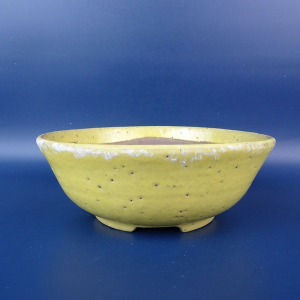 中古盆栽鉢 こう草 小型 長辺 約15.5cm 丸鉢 釉薬  中古鉢 b1198420319