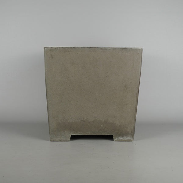 中古 盆栽鉢 落款なし 中型 長辺 約25.3cm 正方鉢 泥物  中古鉢 w1198415451