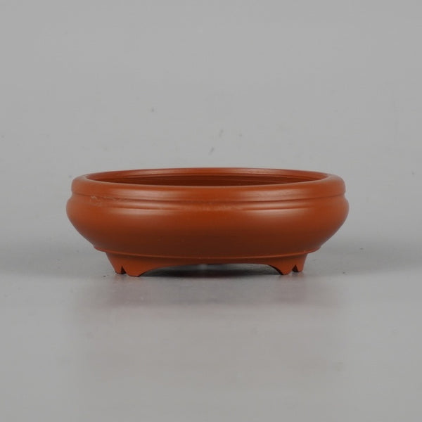 中古 盆栽鉢 羽苑 小鉢 長辺 約 8cm 丸鉢 泥物  中古鉢 n1198407232