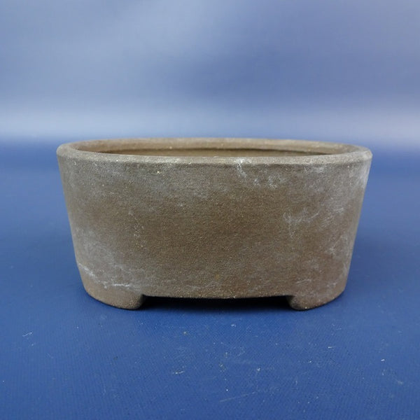 中古盆栽鉢 落款なし 小鉢 長辺 約7.2cm 楕円鉢 泥鉢  中古鉢 c1198407393