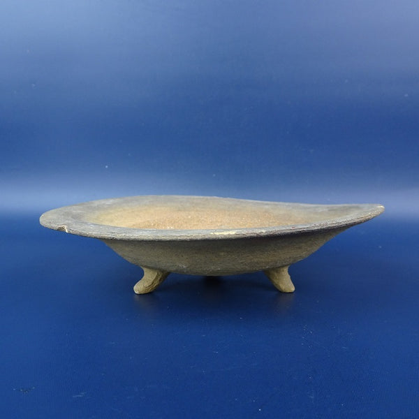 中古盆栽鉢 落款なし 小型 長辺 約14.5cm 丸鉢 泥鉢  中古鉢 w1198408835