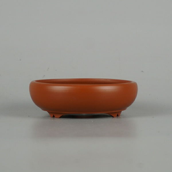 中古 盆栽鉢 羽苑 小鉢 長辺 約 7.7cm 丸鉢 泥物  中古鉢 1198408161