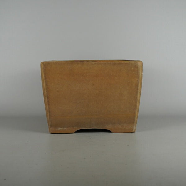 中古盆栽鉢 落款あり 中型 長辺 約 26cm 正方鉢 隅入 泥物  中古鉢 c1198413558