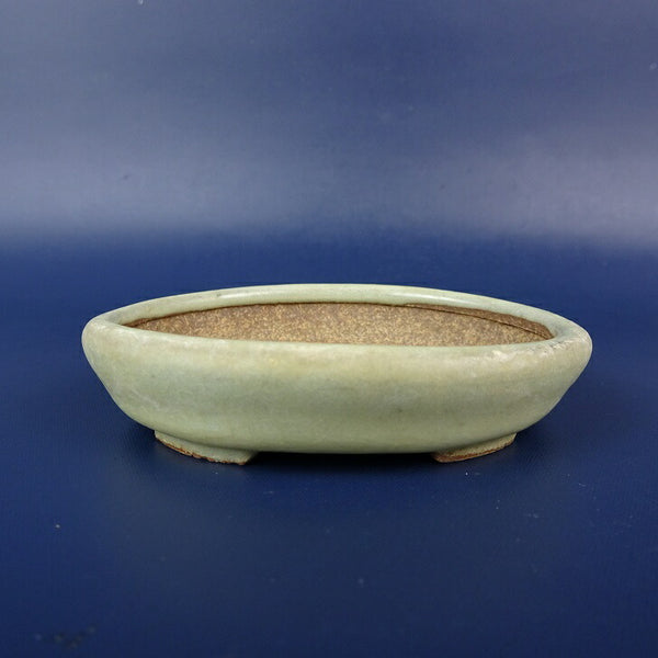中古盆栽鉢 落款あり 小鉢 長辺 約8cm 楕円鉢 釉薬  中古鉢 f1198416004