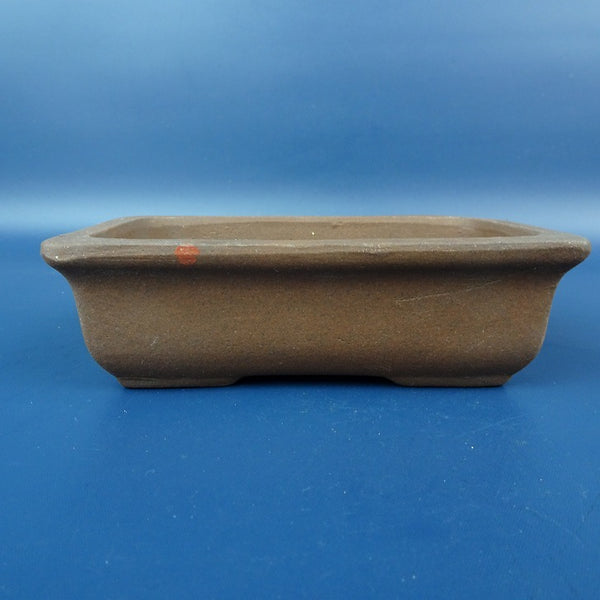 中古盆栽鉢 落款なし 小型 長辺 約13.5cm 長方鉢 外縁 泥鉢  中古鉢 e1198412672