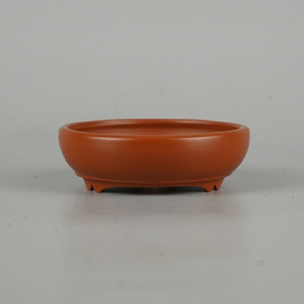 中古 盆栽鉢 羽苑 小鉢 長辺 約 7.8cm 丸鉢 泥物  中古鉢 1198404673
