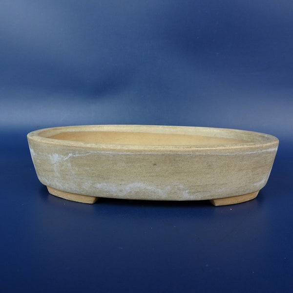 中古盆栽鉢 落款なし 小型 長辺 約14cm 楕円鉢 釉薬  中古鉢 e1198412277