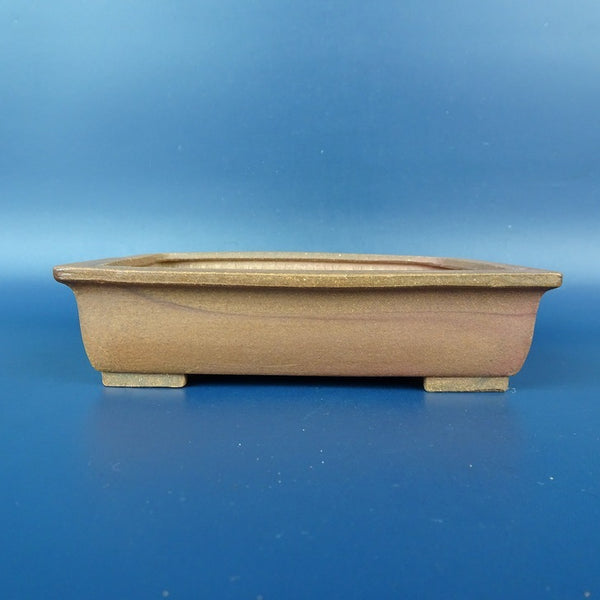 中古盆栽鉢 落款あり 小型 長辺 約12.7cm 長方鉢 外縁 泥鉢  中古鉢 x1198413280