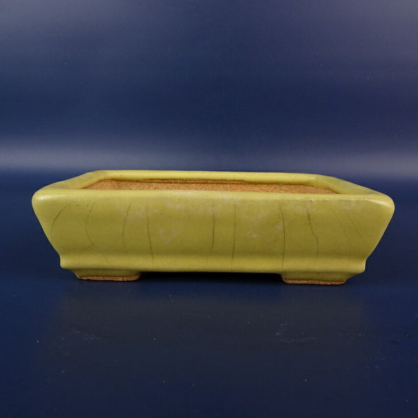 中古盆栽鉢 常滑 服部 小型 長辺 約13.3m 長方鉢 下帯 釉薬  中古鉢 k1198412665