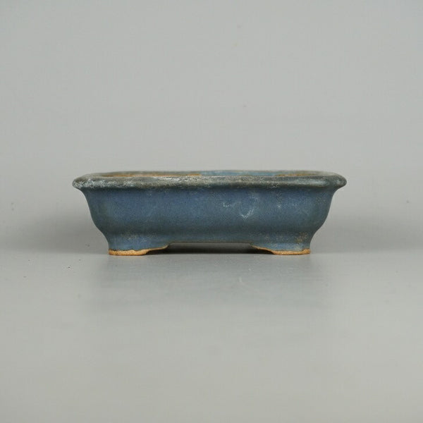 中古盆栽鉢 常滑 服部 小型 長辺 約13.5cm 長方鉢 外縁 隅入 釉薬  中古鉢 k1198407646