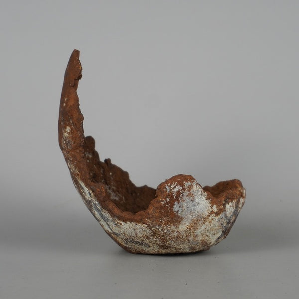 中古 盆栽鉢 落款なし 小型 長辺 約 13.5cm クラマ風鉢 ネリクラマ 泥物  中古鉢 u1198430556