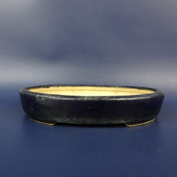 中古盆栽鉢 常滑 服部 小型 長辺 約13cm 楕円鉢 釉薬  中古鉢 e1198409190