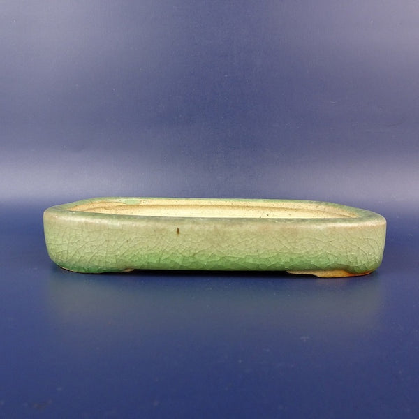 中古 盆栽鉢 常滑 服部 小型 長辺 約15.5cm 長方鉢 貫入 釉薬  中古鉢 w1198403998