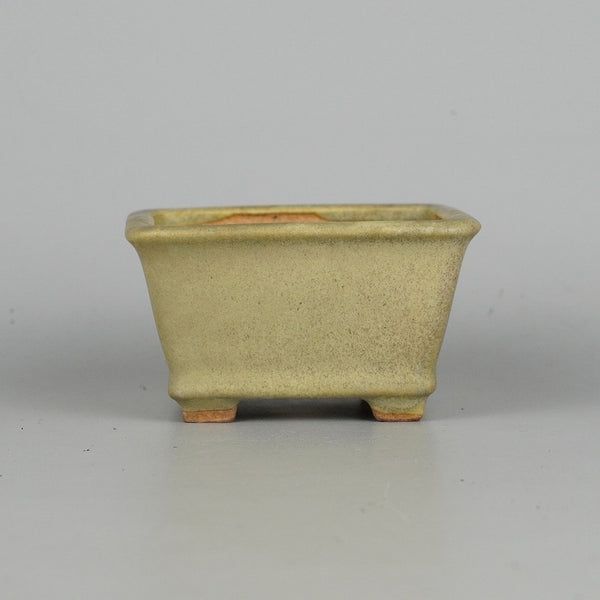 中古盆栽鉢 常滑 服部 小鉢 長辺 約9.2cm 正方鉢 釉薬  中古鉢 b1198425253