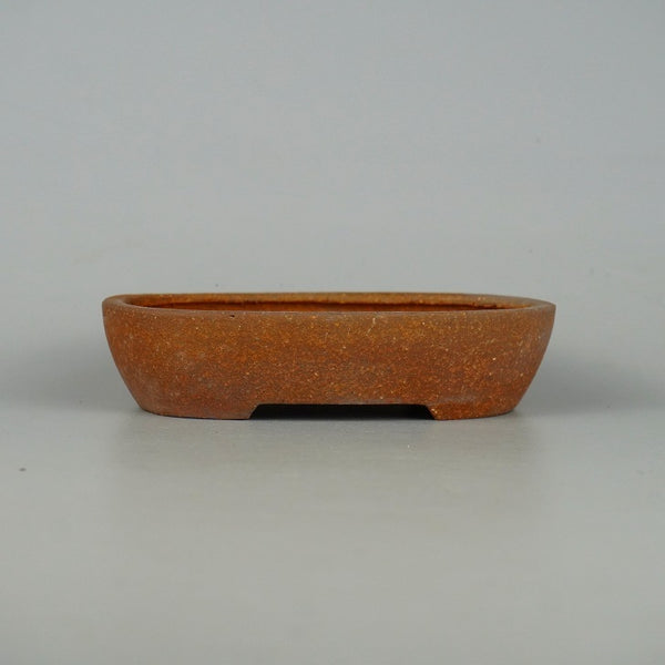 中古盆栽鉢 常滑 服部 小型 長辺 約 15.5cm 楕円鉢 泥物  中古鉢 k1198414105