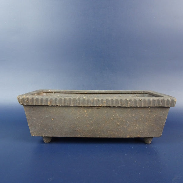 中古 盆栽鉢 常滑 服部 小型 長辺 約14.8cm 長方鉢 外縁 泥鉢  中古鉢 q1198407597