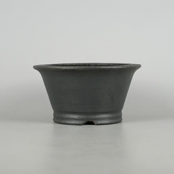 盆栽鉢 常滑 服部 小型 長辺 約 13.8cm 丸鉢 外縁 下帯  新品 g1198423302