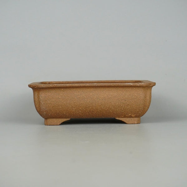 中古盆栽鉢 常滑 服部 小型 長辺 約 14cm 長方鉢 隅入 泥物  中古鉢 j1198413434