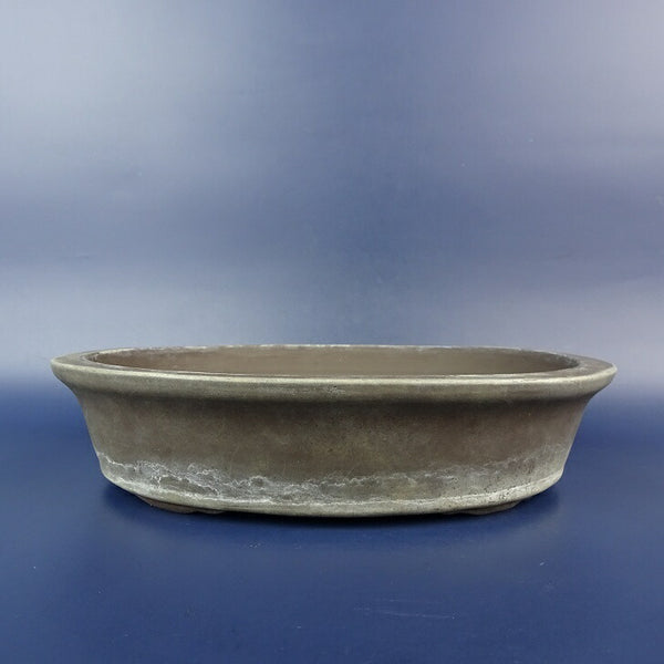 中古盆栽鉢 常滑 山秋造 中型 長辺 約 21.6cm 楕円鉢 外縁 泥鉢  中古鉢 d1198426906