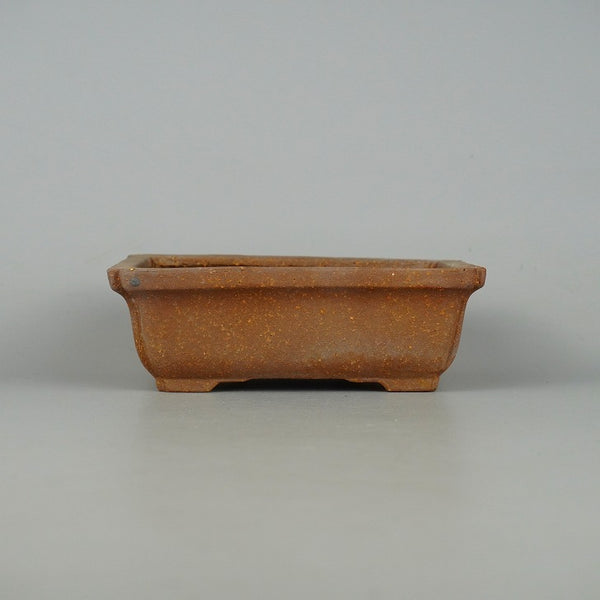 中古盆栽鉢 常滑 服部 小型 長辺 約 14.5cm 長方鉢 外縁 隅入 泥物  中古鉢 c1198410718