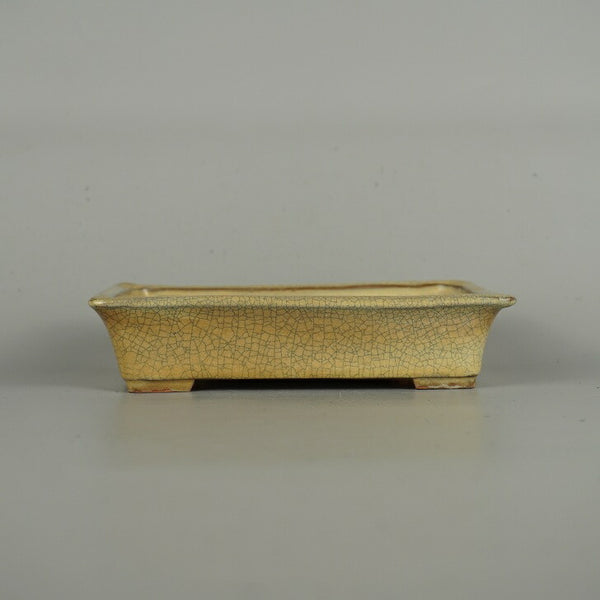 中古盆栽鉢 景仙 小型 長辺 約 17cm 長方鉢 貫入 釉薬  中古鉢 w1198409087