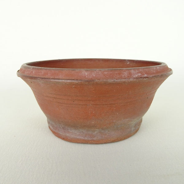 中古盆栽鉢 景仙 小型 長辺 約12cm 丸鉢 外縁 泥鉢  中古鉢 p1198418725