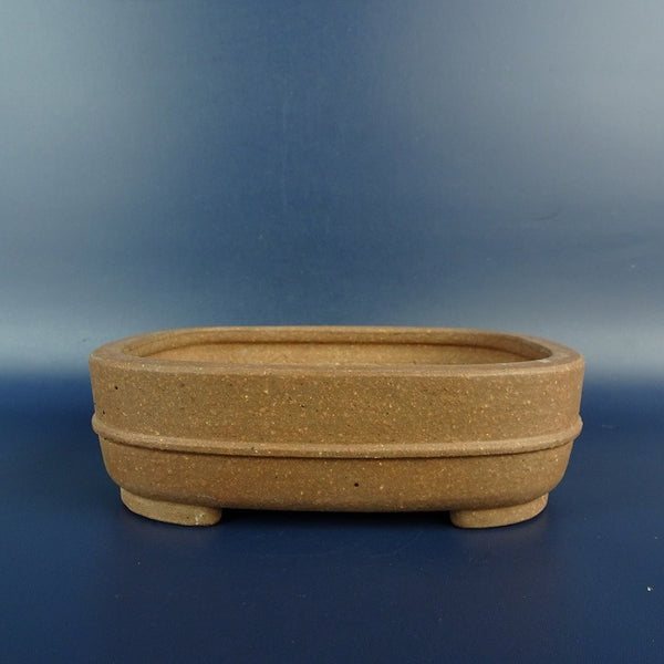 中古盆栽鉢 常滑 誠山造 小型 長辺 約14.6cm 長方鉢 撫角 中帯 泥物  中古鉢 j1198413380