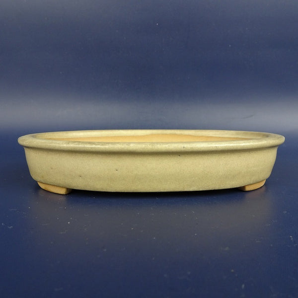 中古盆栽鉢 落款なし 小型 長辺 約14cm 楕円鉢 外縁 釉薬  中古鉢 f1198409141