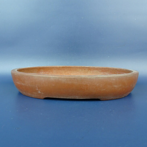 中古盆栽鉢 常滑 山秋造 中型 長辺 約20cm 楕円鉢 泥鉢  中古鉢 v1198440665