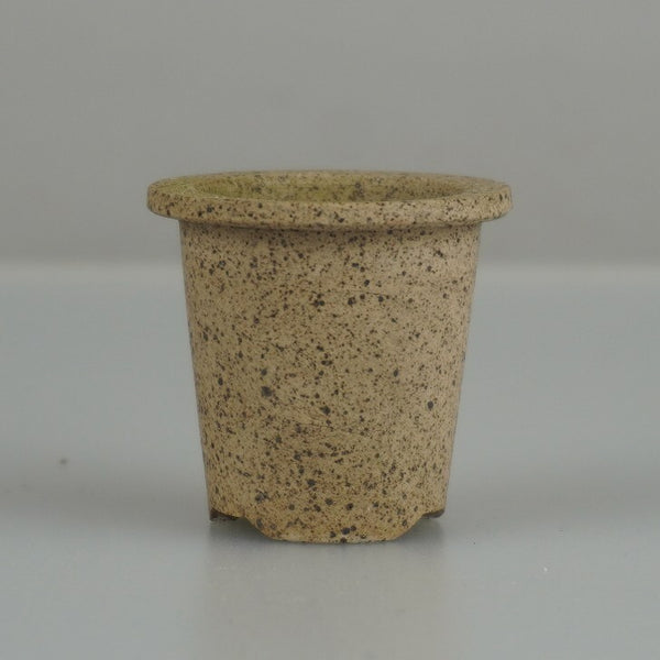 中古 盆栽鉢 青風 豆鉢 長辺 約 4cm 丸鉢 外縁 ミニ鉢 泥物 観賞用  中古鉢 q1198414674