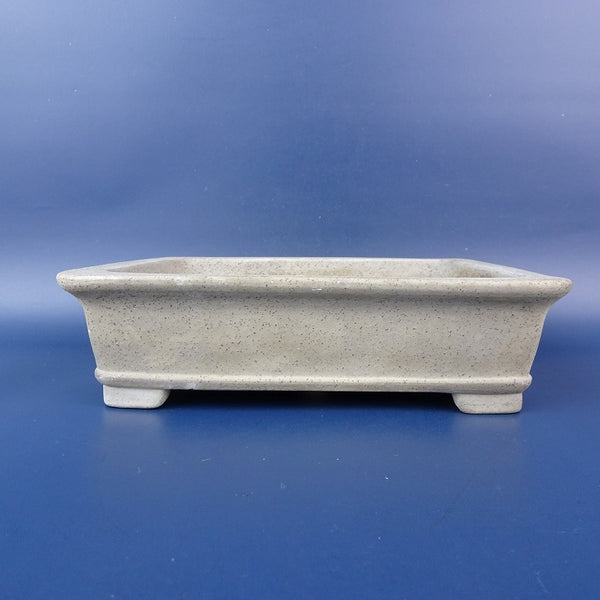 中古盆栽鉢 常滑 誠山造 小型 長辺 約18.5cm 長方鉢 下帯 外縁 泥物  中古鉢 w1198406290