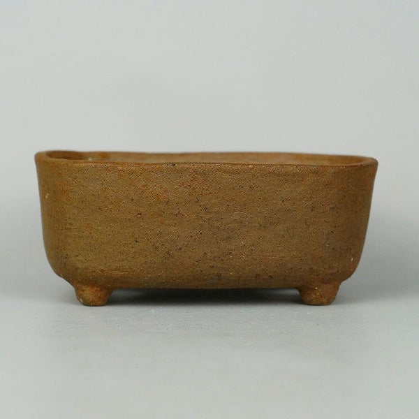盆栽鉢 仙舟 小型 長辺 約11.5cm 長方鉢 撫角 泥物  中古鉢 g1198419424