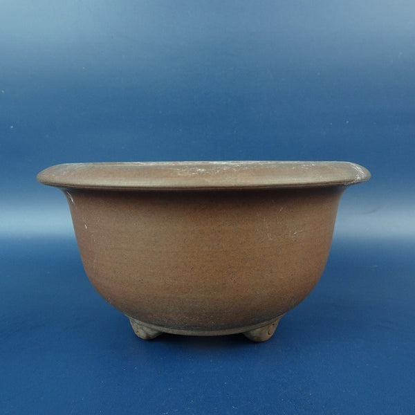 中古盆栽鉢 常滑 山秋 小型 長辺 約 13.3cm 丸鉢 外縁 泥鉢  中古鉢 m1198412459