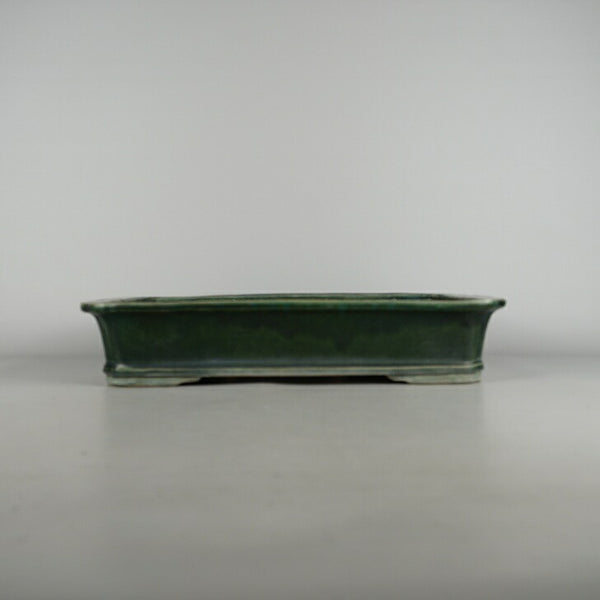 中古盆栽鉢 秀峰造 中型 長辺 約 39.8cm 長方鉢 外縁 下帯  中古鉢 h1198427769
