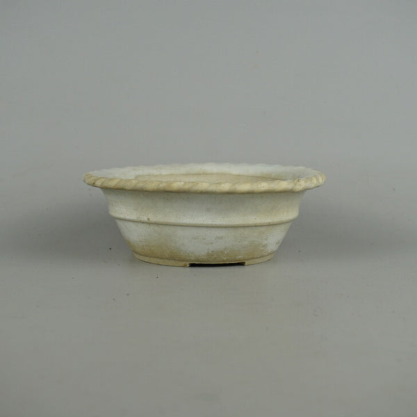 中古 盆栽鉢 赤膚山 白山 小型 長辺 約14.7cm 丸鉢 中帯 釉薬  中古鉢 w1198407647