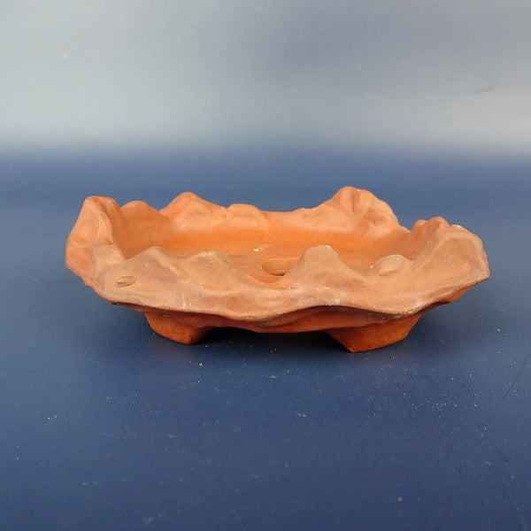 中古盆栽鉢 古山 小鉢 長辺 約9cm 変形鉢 釉薬  中古鉢 e1198406894