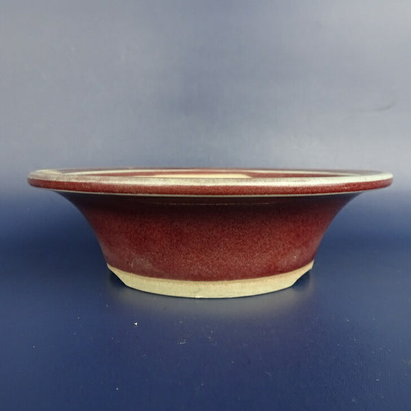 中古盆栽鉢 丸藤 小型 長辺 約13.3cm 丸鉢 外縁 釉薬  中古鉢 u1198427123