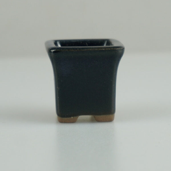 中古 盆栽鉢 文 豆鉢 長辺 約 2.8cm 正方鉢 釉薬 ミニ鉢 観賞用  中古鉢 g1198418182