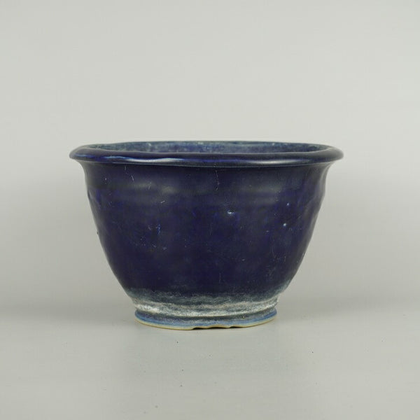 中古 盆栽鉢 常滑 秀峰 中型 長辺 約 21.5cm 丸鉢 外縁 釉薬  中古鉢 o1198420292